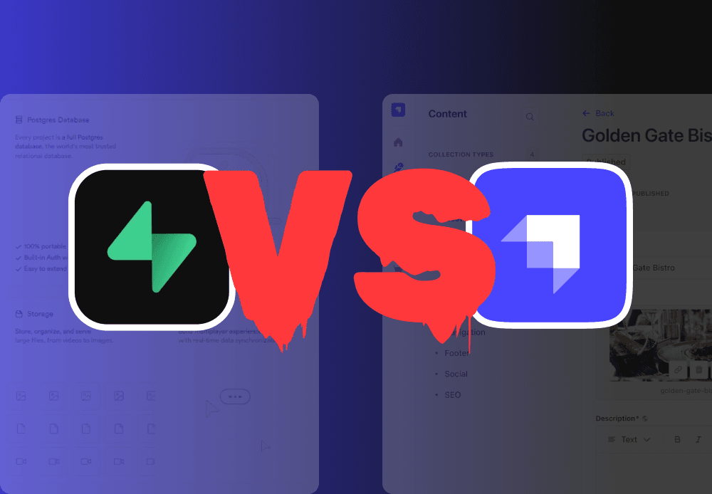 Supabase vs Strapi: مقارنة بين منصتين رائدتين لبناء الباك إند الحديث