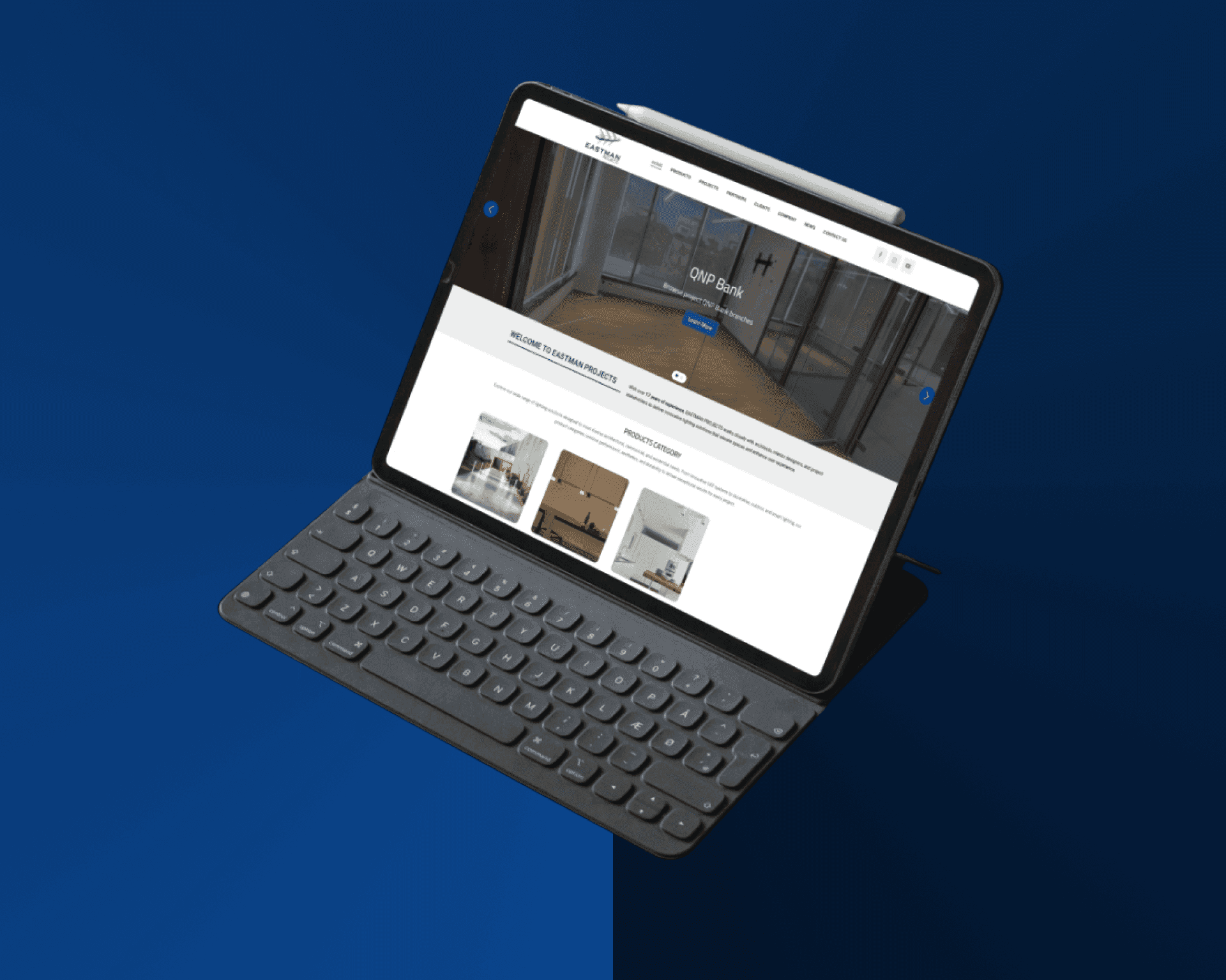 تصميم وتطوير موقع Eastman Projects للشركات المتخصصة في حلول الإضاءة